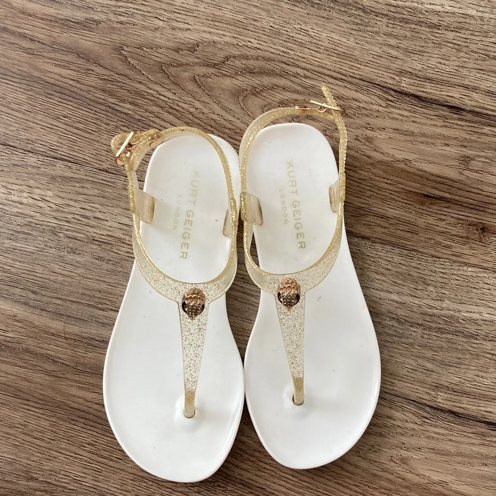 Kurt Geiger Glittering Gold Sandals Sz 13